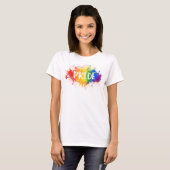 LGBTQ Stolz-Spritzenwatercolor-Regenbogen-T-Shirt T-Shirt (Vorne ganz)