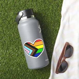 LGBTQ+ - Stolz und Support - Rainbow Heart Aufkleber