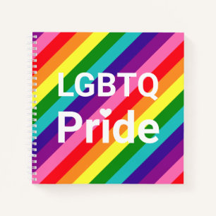 LGBTQ Stolz Weiße Herz-Diagonalstreifen Notizblock