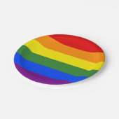 LGBTQ-Streifen Pappteller (Schrägansicht)