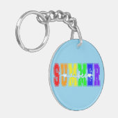 LGBTQ Summer Vibes | Rainbow Pride Schlüsselanhänger (Vorderseite links)