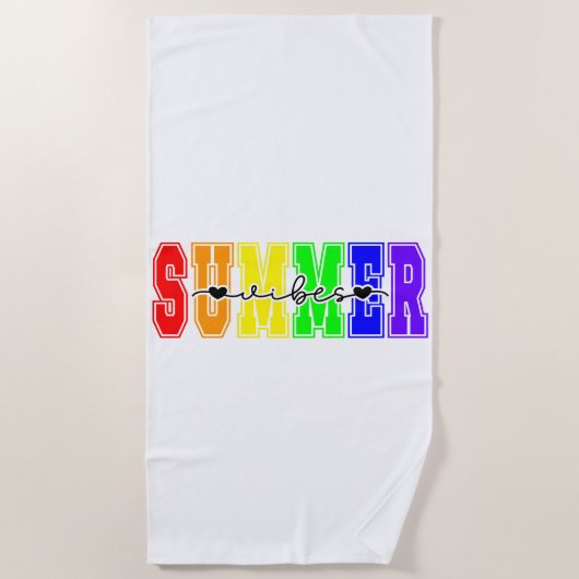 LGBTQ Summer Vibes | Rainbow Pride Strandtuch (Vorderseite)