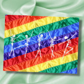 LGBTQ tanzendes Skelett Regenbogenflagge quees Par Postkarte