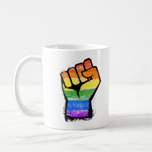 LGBTQ Traditioneller Regenbogen Stolz Faust Kaffeetasse