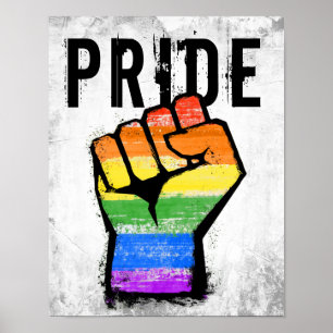 LGBTQ Traditioneller Regenbogen Stolz Faust Poster