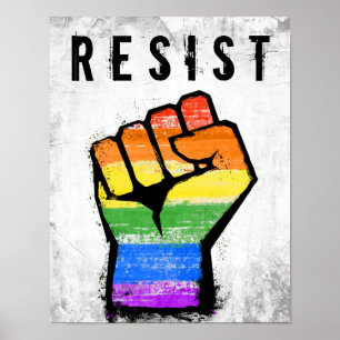 LGBTQ Traditioneller Regenbogen Stolz Faust Poster