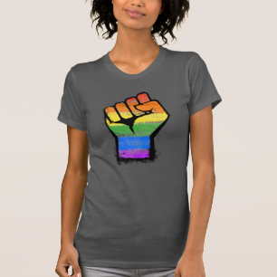 LGBTQ Traditioneller Regenbogen-Stolz-Faust T-Shirt