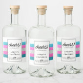 LGBTQ Trans Chic Modern White Wedding Glitzer Alkoholflaschenetikett (Flaschen)