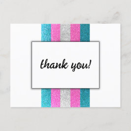 LGBTQ Trans Chic Modern White Wedding Glitzer Postkarte