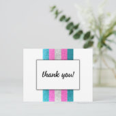 LGBTQ Trans Chic Modern White Wedding Glitzer Postkarte (Stehend Vorderseite)