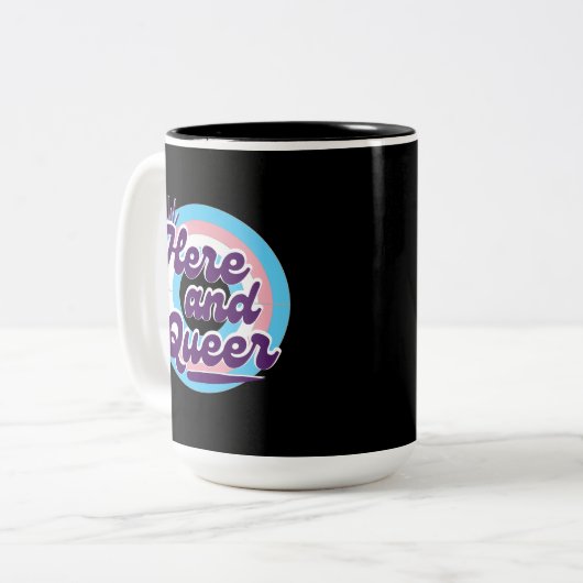 LGBTQ: Transgender Flag - Hier und Que Zweifarbige Tasse (Vorderseite Links)