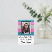 LGBTQ Transgender Glitzer Berufliches Logo Foto Visitenkarte (Stehend Vorderseite)