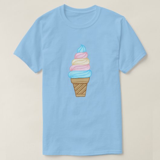 LGBTQ Transgender Pride Soft Serve Ice Cone T-Shirt (Design vorne)