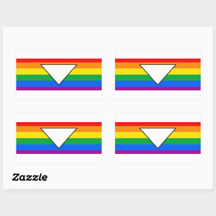 LGBTQ+ Triangle und Regenbogenfoto Rechteckiger Aufkleber