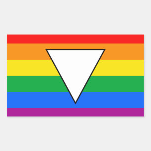 LGBTQ+ Triangle und Regenbogenfoto Rechteckiger Aufkleber