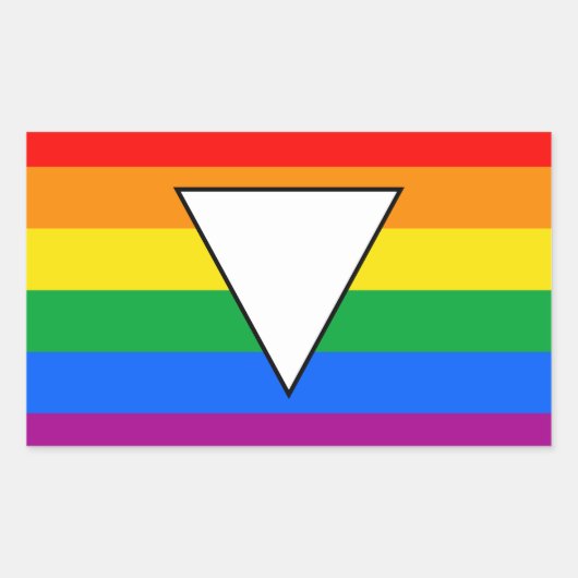 LGBTQ+ Triangle und Regenbogenfoto Rechteckiger Aufkleber (Vorderseite)