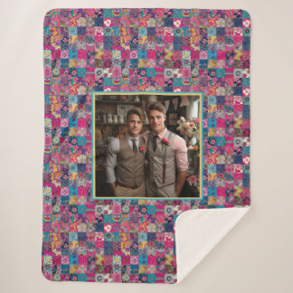 LGBTQ Tribal Whirlwind Hochzeit Quilt Foto Collage Sherpadecke