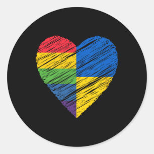 Lgbtq Ukraine Gay Pride Herz Für Schwule Und Lesbe Runder Aufkleber
