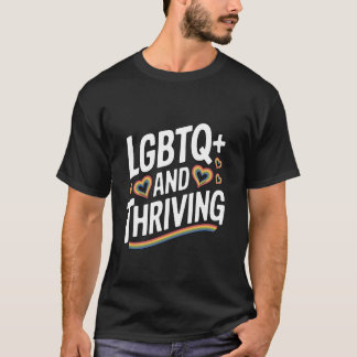 LGBTQ+ und aufblühendes Herz-Regenbogen-Design T-Shirt