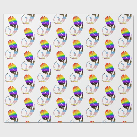 LGBTQ und Tulip-Blume Geschenkpapier (Flach)