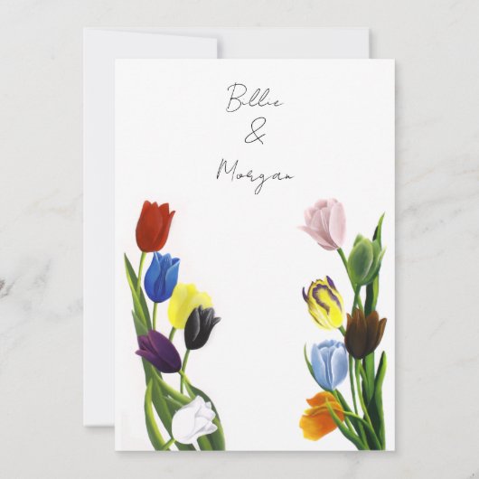 LGBTQ und Tulip-Blume Save The Date (Rückseite)