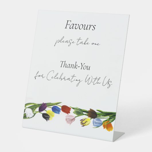 LGBTQ und Tulips Blume Gastgeschenke Hochzeiten Sockelschild (Vorderseite)