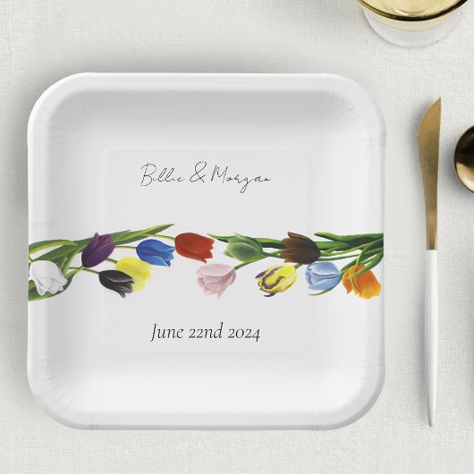 LGBTQ und Tulips-Blume Pappteller