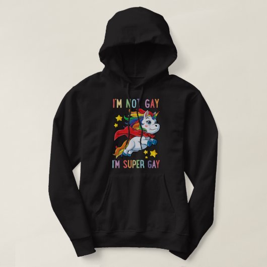 LGBTQ Unicorn Super Gay Pride LGBT Ally Rainbow Fl Hoodie (Design vorne)