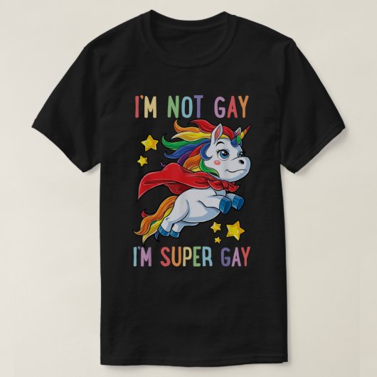 LGBTQ Unicorn Super Gay Pride LGBT Ally Rainbow Fl T-Shirt (Design vorne)