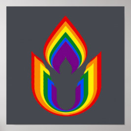 LGBTQ Unitarian Universalism flaming chalice Poster