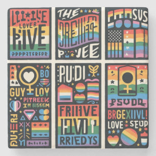 LGBTQ-Untersetzer Steinuntersetzer