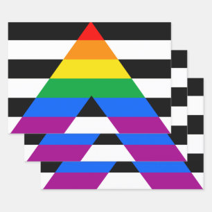 LGBTQ+ Unterstützerflagge Geschenkpapier Set