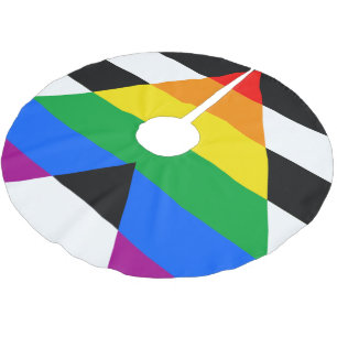 LGBTQ+ Unterstützerflagge Polyester Weihnachtsbaumdecke