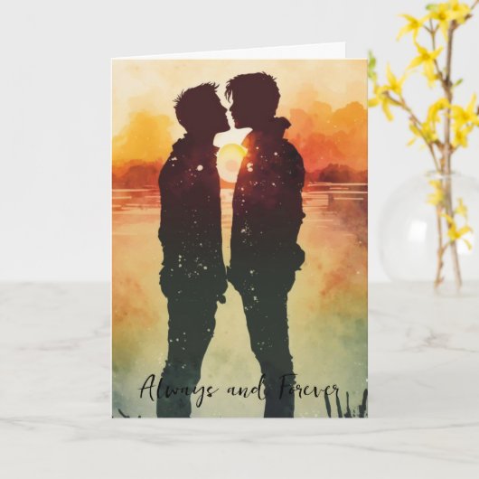 LGBTQ Valentine Jubiläumsgay Coupé-Karte Karte (Gelbe Blume)