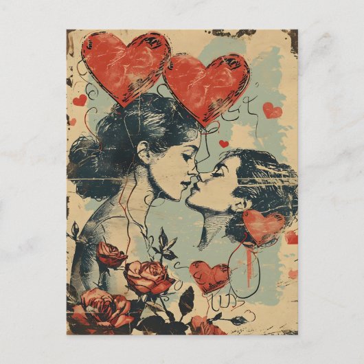 LGBTQ Valentinstag Postkarte (Vorderseite)