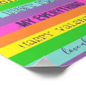 LGBTQ Valentinstag-Regenbogenflagge Poster (Ecke)