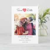 LGBTQ Wasserfarbenherz Save the Date mit Foto (Stehend Vorderseite)