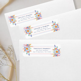 LGBTQ Watercolor Floral Wedding Rücksendeadresse