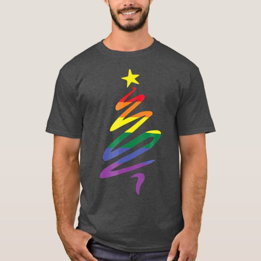 LGBTQ Weihnachtsbaumflagge T-Shirt (Vorderseite)