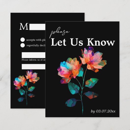 🌈 LGBTQ With song request  Petals & Pride  RSVP Karte (Vorne/Hinten)