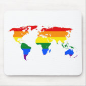 LGBTQ World Map Rainbow Mousepad (Vorne)