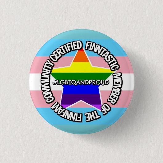 (LGBTQ) zertifiziertes FinnFam-Abzeichen Button (Vorderseite)