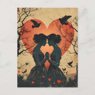 LGBTQ zum Vintagen Valentinstag Postkarte