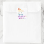 LGBTQA+ Monat Regenbogenflagge: Achtung vor den Pr Quadratischer Aufkleber (Tasche)