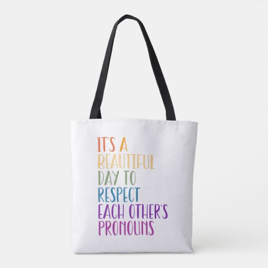 LGBTQA+ respektive prounouns Primär Monat Regenbog Tasche (Rückseite)