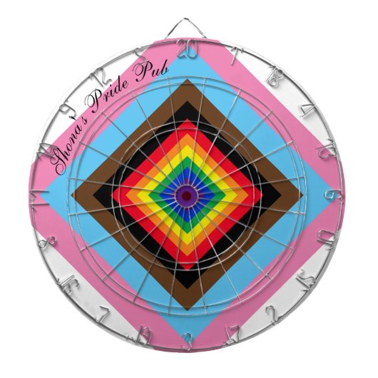 LGBTQAI+-Farbtafel Dartscheibe (vorne)