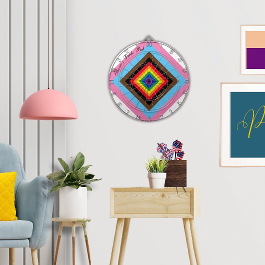 LGBTQAI+-Farbtafel Dartscheibe