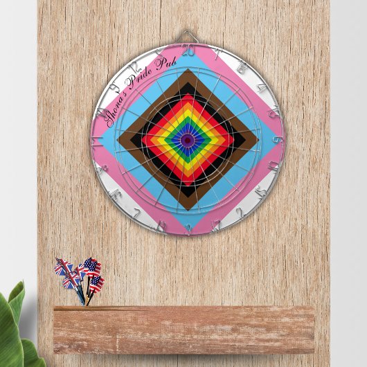 LGBTQAI+-Farbtafel Dartscheibe