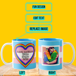 LGBTQAI-Transgender-Flag mit Text Zweifarbige Tasse