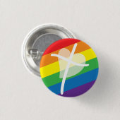 LGBTQI Christlich Allied Begrüßung Kirchengott ist Button (Vorne & Hinten)